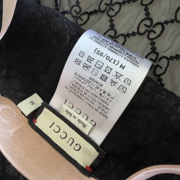 NWT GUCCI LINGERIE SET BLACK LACE GG SZ M 100% Authentic - Picture 9 of 9